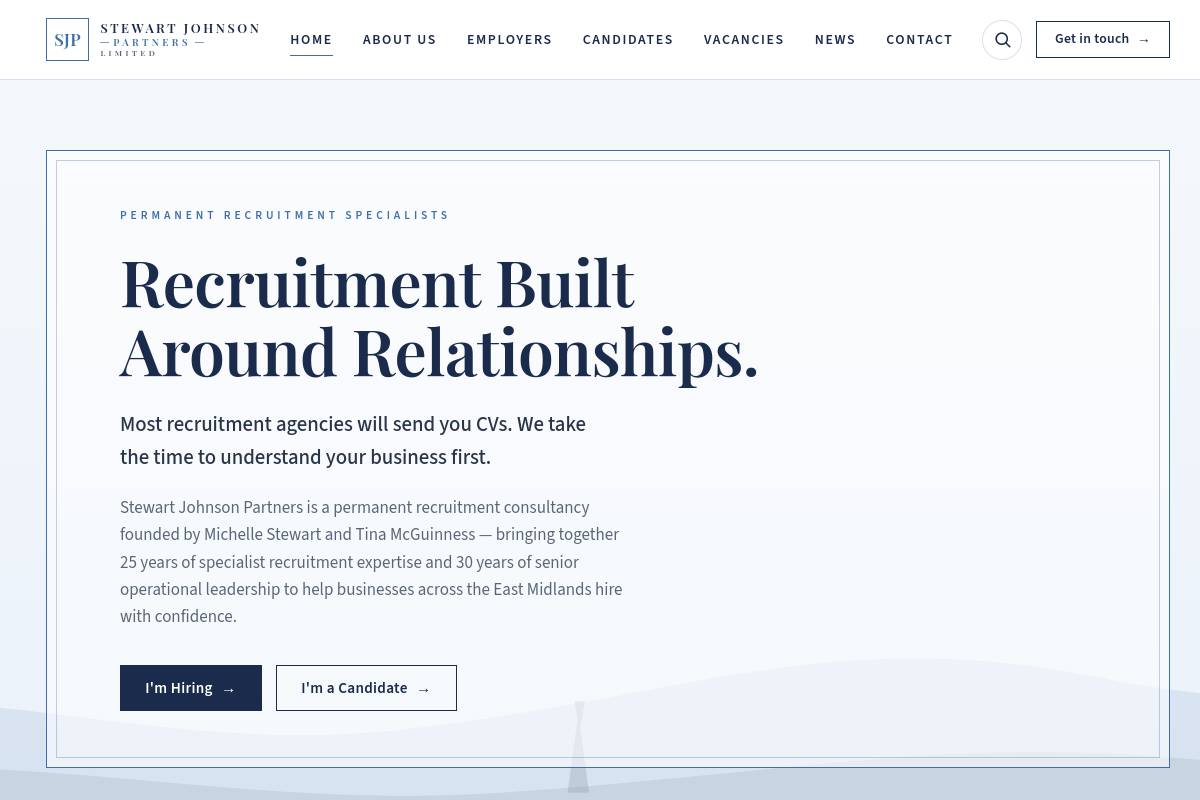 Screenshot of the Stewart Johnson Partners website